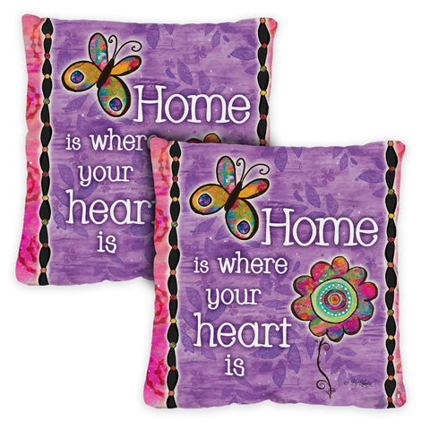 Home Is Where Your Heart Is 18 x 18 Inch Pillow Case Image