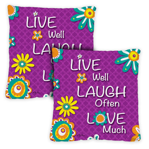 Live Laugh Love 18 x 18 Inch Pillow Case Image