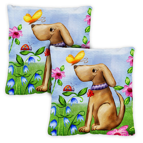 Welcome Dog 18 x 18 Inch Pillow Case Image