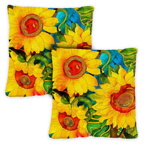 Sunny Sunflowers 18 x 18 Inch Pillow Case Image