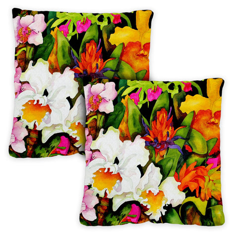Exotic Flowers 18 x 18 Inch Pillow Case Image