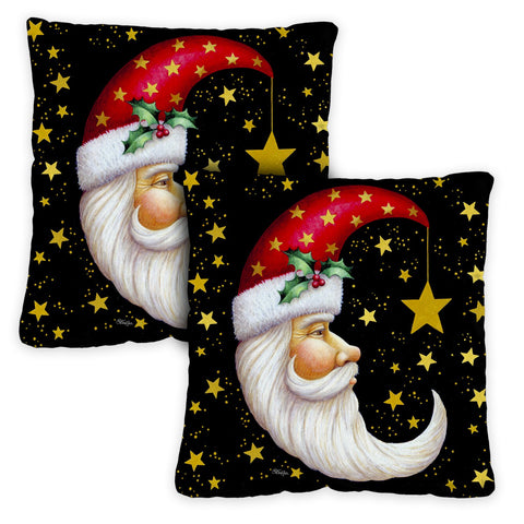 Santa Moon 18 x 18 Inch Pillow Case Image