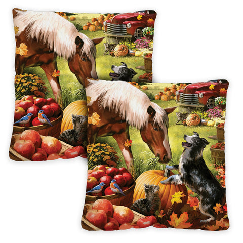 Autumn Farm 18 x 18 Inch Pillow Case Image