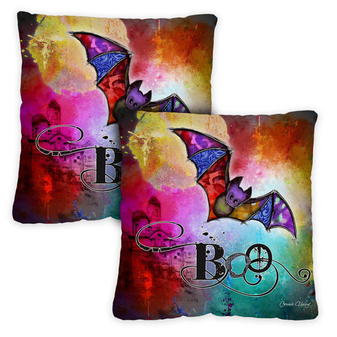 Boo Bat! 18 x 18 Inch Pillow Case Image
