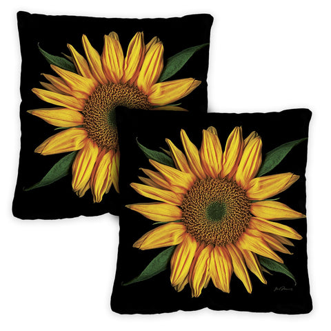 Sunflowers On Black 18 x 18 Inch Pillow Case Image