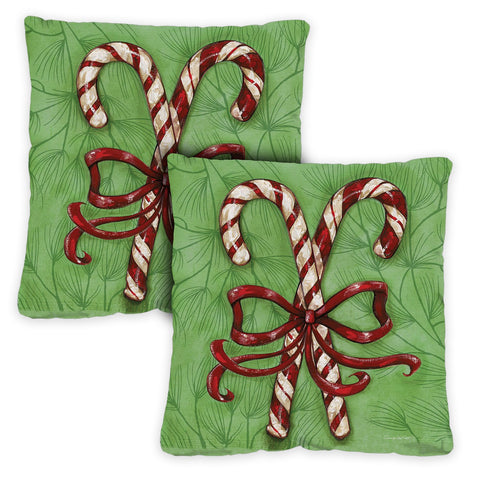 Candy Cane Welcome 18 x 18 Inch Pillow Case Image