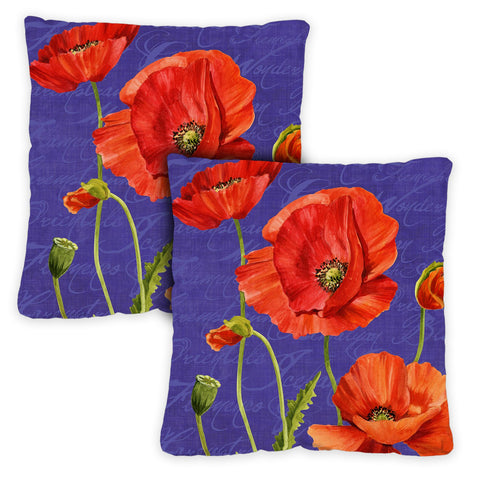 Bright Poppies 18 x 18 Inch Pillow Case Image