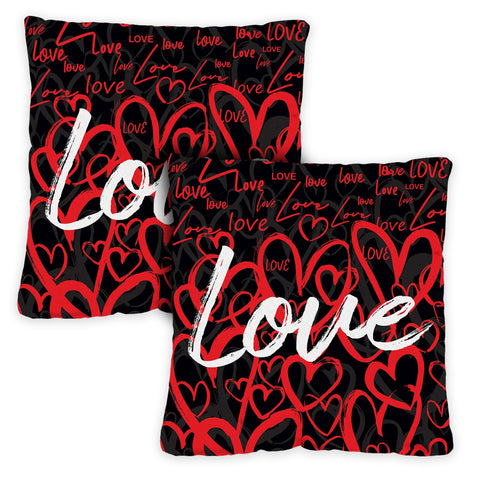 Love Hearts 18 x 18 Inch Pillow Case Image
