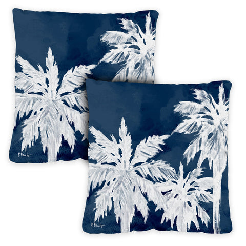 Navy Palms 18 x 18 Inch Pillow Case Image