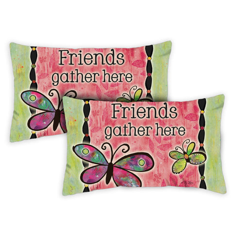 Friends Gather Here 12 x 19 Inch Pillow Case Image