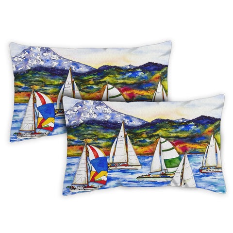 Sailboat Bay 12 x 19 Inch Pillow Case Image