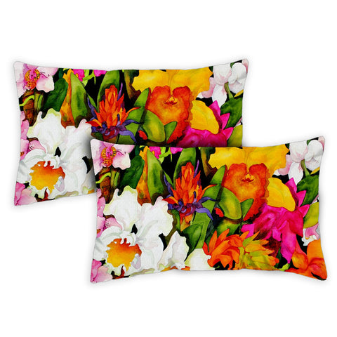 Exotic Flowers 12 x 19 Inch Pillow Case Image
