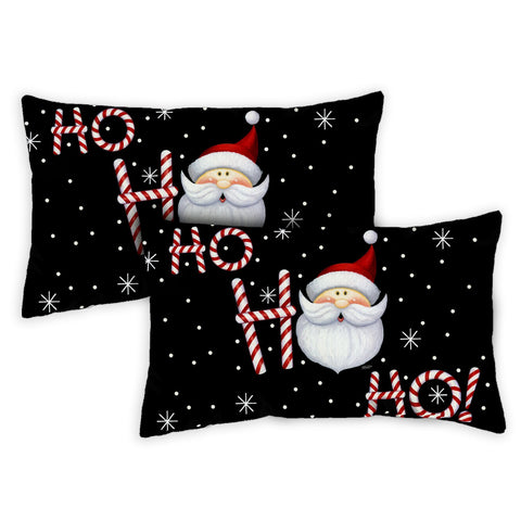 Ho Ho Ho Santa 12 x 19 Inch Pillow Case Image