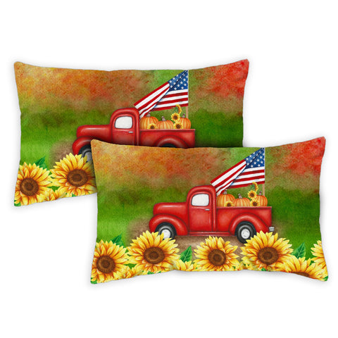 Welcome Harvest Truck 12 x 19 Inch Pillow Case Image