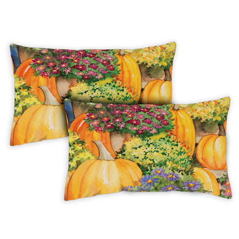 Pumpkins & Mums 12 x 19 Inch Pillow Case Image