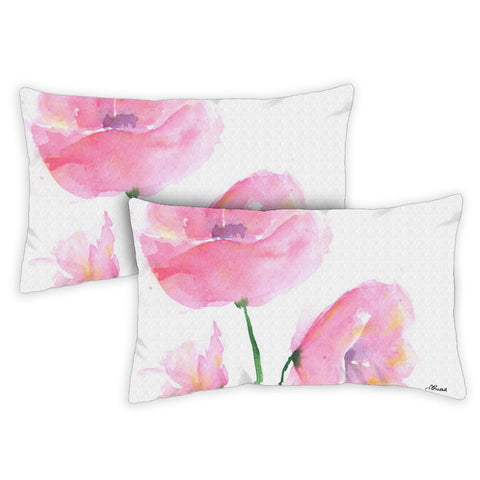 Pink Poppies 12 x 19 Inch Pillow Case Image