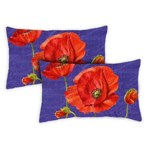 Bright Poppies 12 x 19 Inch Pillow Case Image