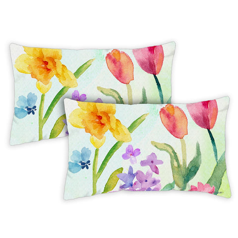 Spring Watercolors 12 x 19 Inch Pillow Case Image