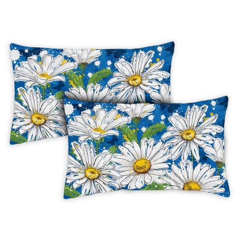 Painted Daisies 12 x 19 Inch Pillow Case Image