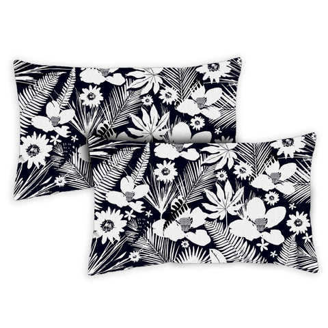 Ferns Fronds And Flowers 12 x 19 Inch Pillow Case Image