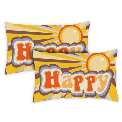 Happy Vibes 12 x 19 Inch Pillow Case Image