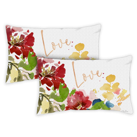 Love Blooms 12 x 19 Inch Pillow Case Image