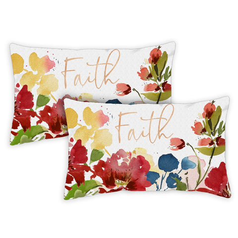 Faith Blooms 12 x 19 Inch Pillow Case Image