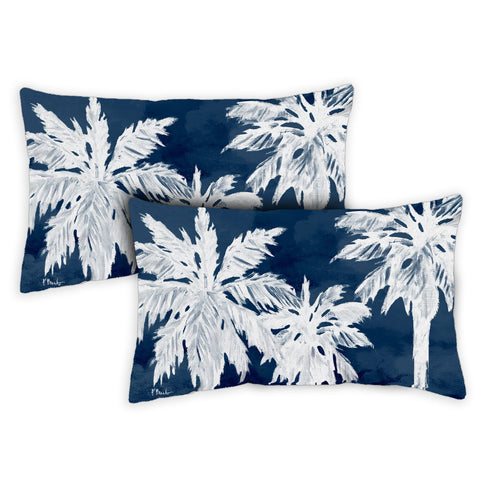 Navy Palms 12 x 19 Inch Pillow Case Image