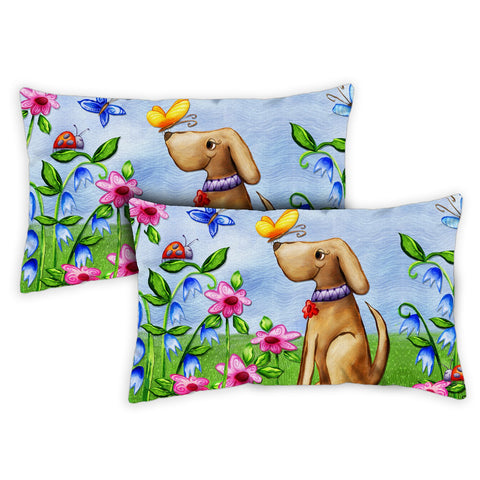 Welcome Dog 12 x 19 Inch Indoor Pillow Case Image