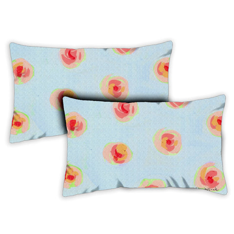 Blue Blossoms 12 x 19 Inch Indoor Pillow Case Image