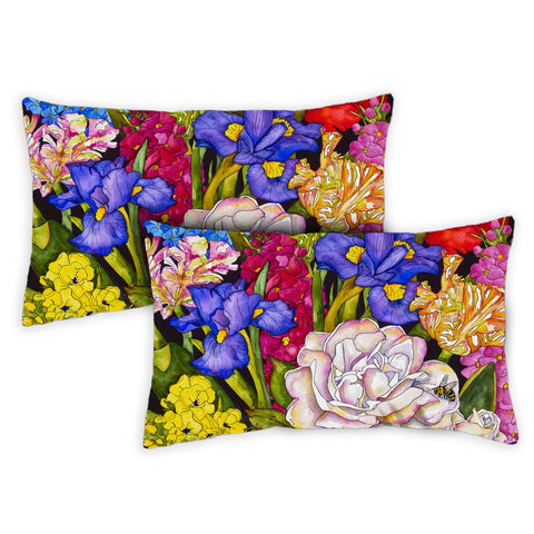Flashy Flowers 12 x 19 Inch Indoor Pillow Case Image