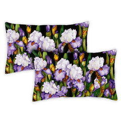 Blooming Irises 12 x 19 Inch Indoor Pillow Case (2-Pack)