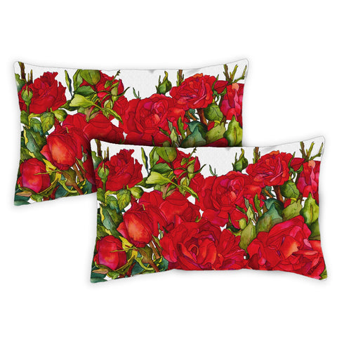 Rosette Blooms 12 x 19 Inch Indoor Pillow Case Image