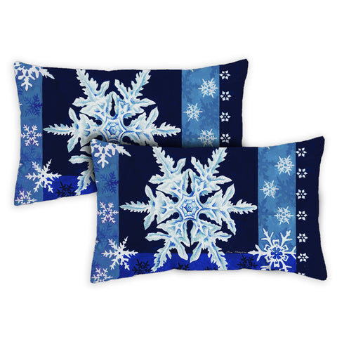 Cool Snowflakes 12 x 19 Inch Indoor Pillow Case Image