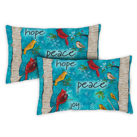 Peace Birds 12 x 19 Inch Indoor Pillow Case Image