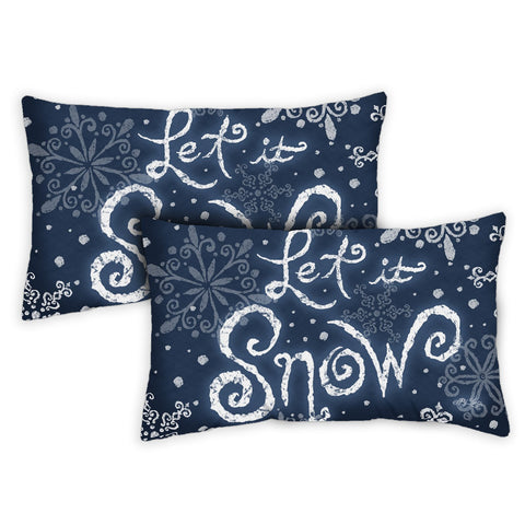 Let It Snow 12 x 19 Inch Indoor Pillow Case Image