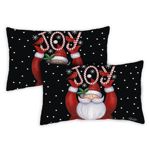 Santa Joy 12 x 19 Inch Indoor Pillow Case Image