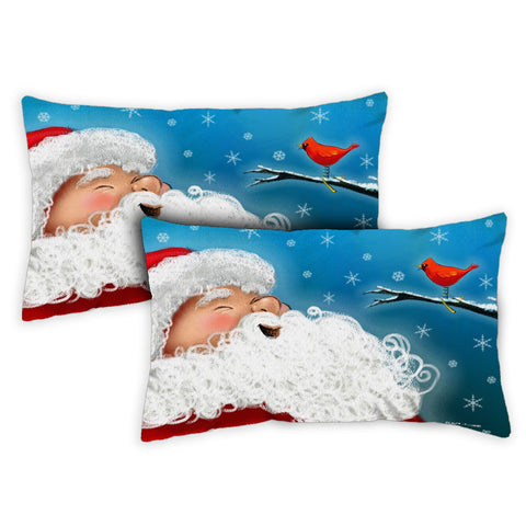 Laughing Santa 12 x 19 Inch Indoor Pillow Case Image