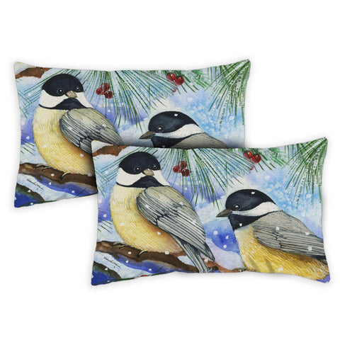 Snowy Birds 12 x 19 Inch Indoor Pillow Case Image