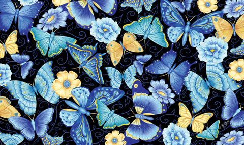 Blue Butterfly Door Mat Image