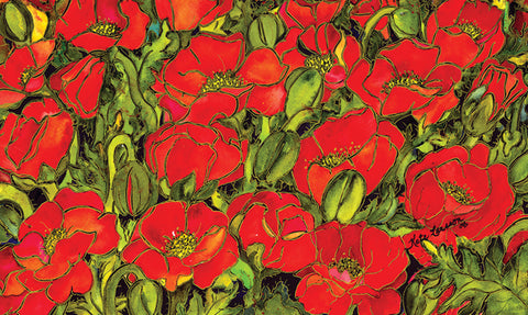 Red Poppies Door Mat Image
