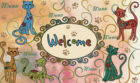 Meow Welcome Door Mat Image