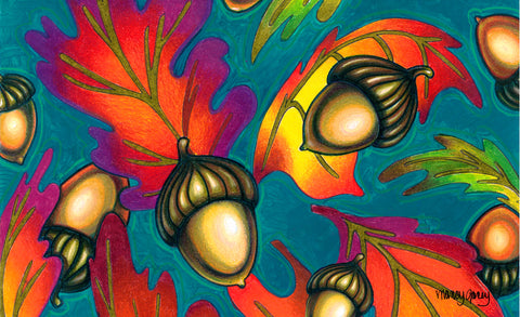 Autumn Acorns Door Mat Image