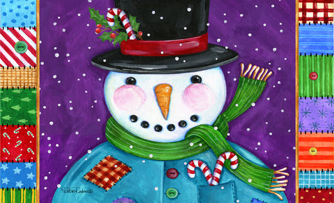 Patchwork Snowman Door Mat Image