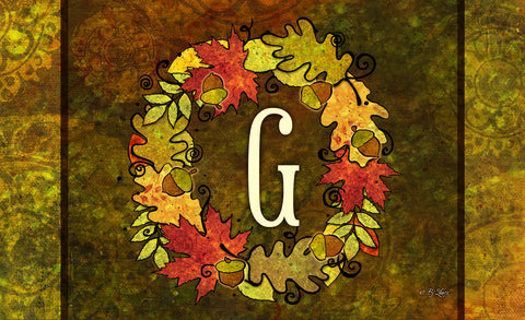Fall Wreath Monogram G Door Mat Image