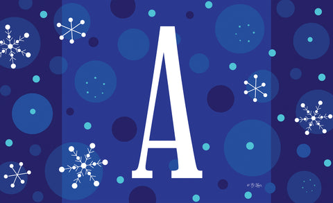 Winter Snowflakes Monogram A Door Mat Image