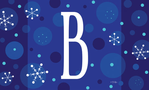 Winter Snowflakes Monogram B Door Mat Image