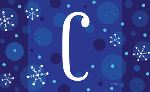 Winter Snowflakes Monogram C Door Mat Image