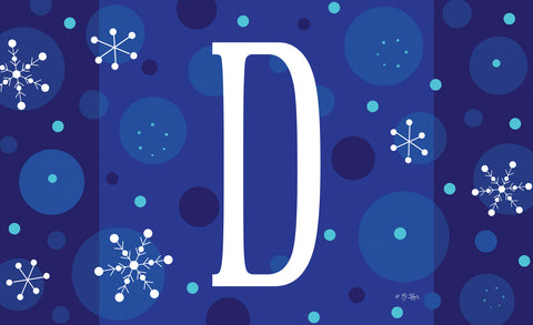 Winter Snowflakes Monogram D Door Mat Image