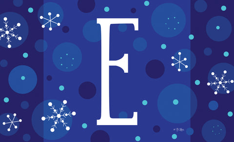 Winter Snowflakes Monogram E Door Mat Image
